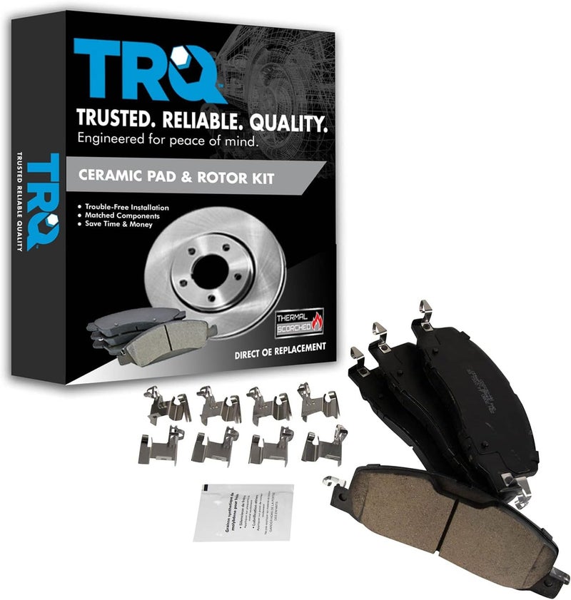 TRQ Front Brake Pads Ceramic Compatible with 2020-2022 Ford Explorer 2020-2022 Lincoln Aviator - Image 1
